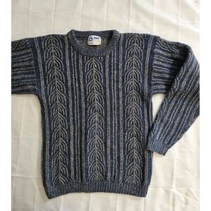 Vintage Arrow Dover Blue Wool blend Fisherman Sweater L